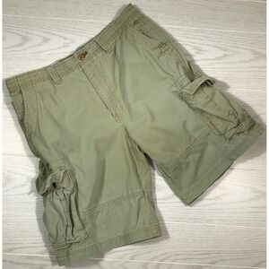 Vintage Timberland Cargo Shorts Men 34 Green Baggy Military Hiking Grunge Y2K